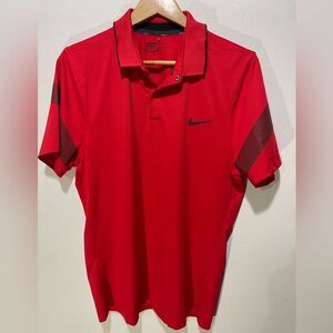 nike Golf Dri fit polo Red Performance Casual Medium Thickness Mens L